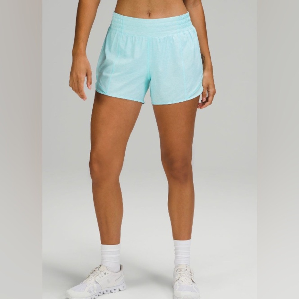 Hotty Hot High Rise Lined Short 4” Icing Blue Size 2